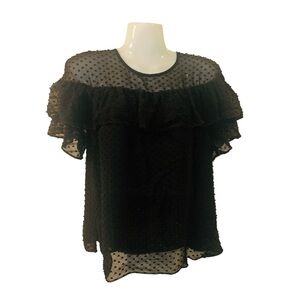 J. Crew Woman’s Swiss Dot Sheer Ruffle Blouse